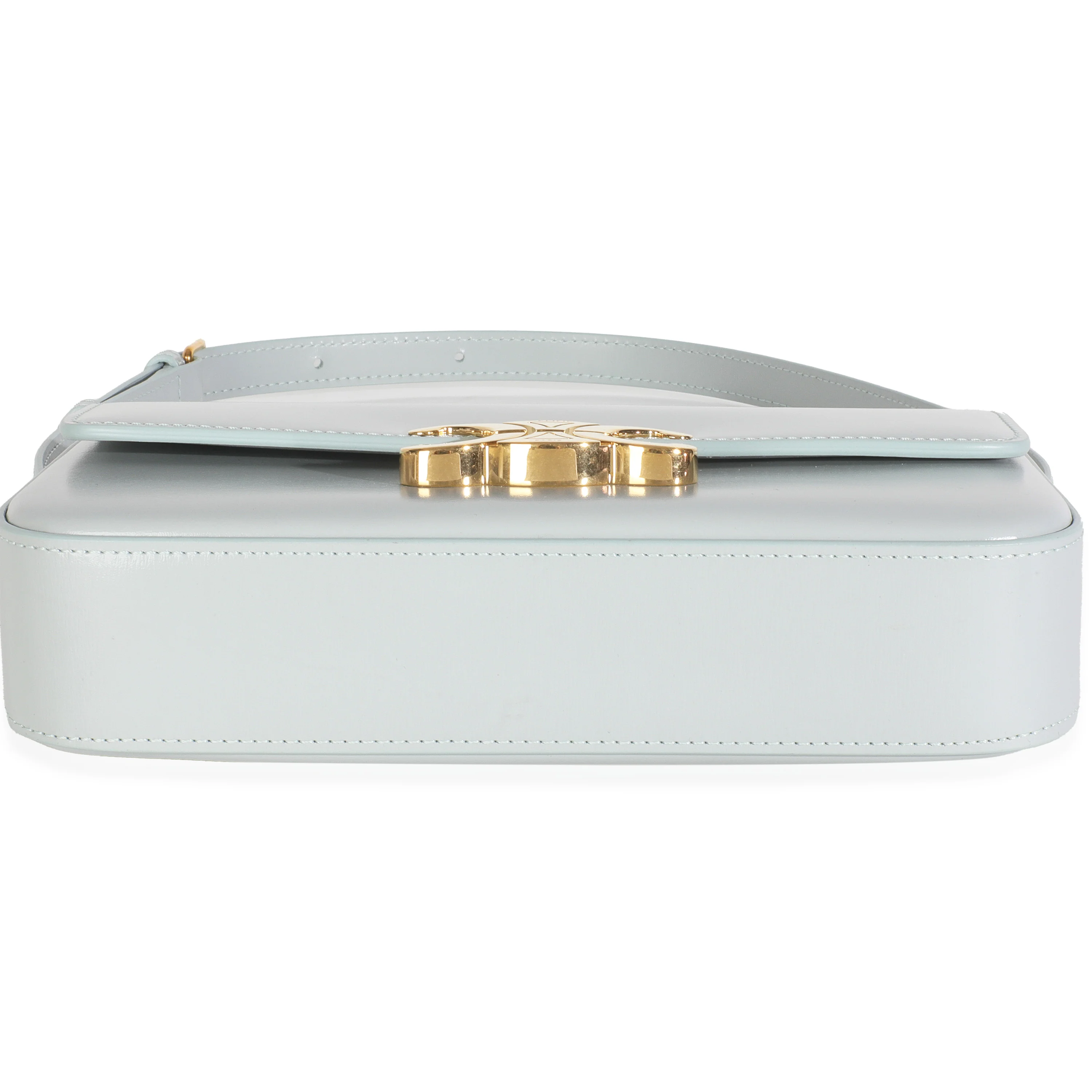 Blue Grey Shiny Calfskin Claude Triomphe Shoulder Bag - Image 5