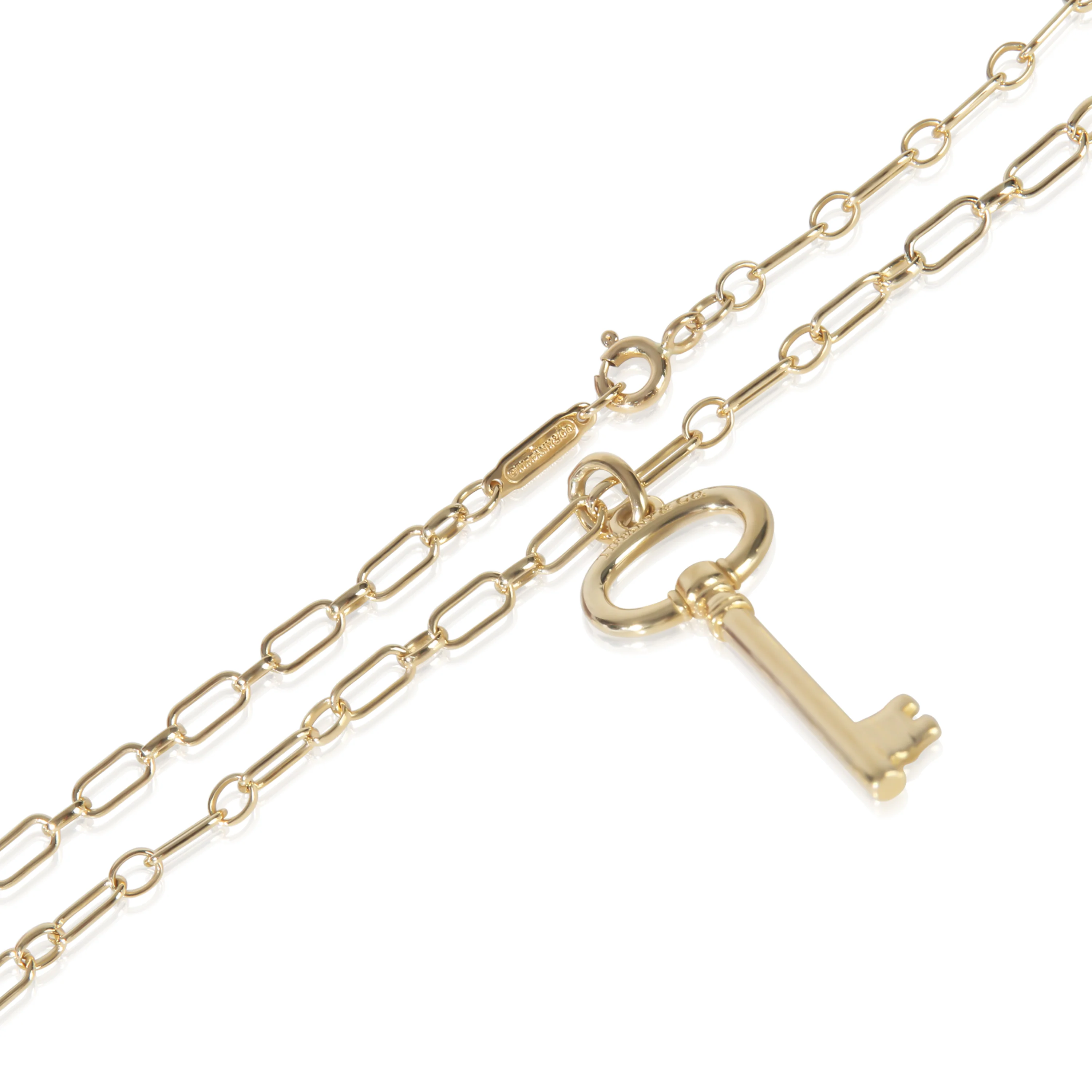 Yellow Gold  Oval Key Necklace - Image 3