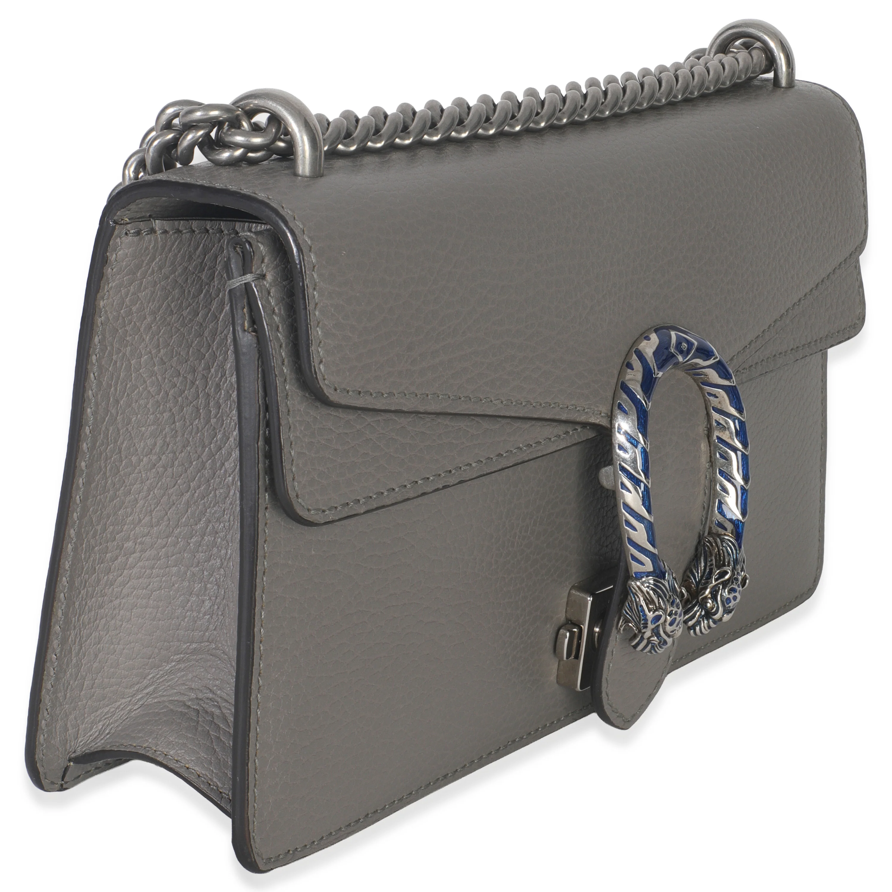 Dusty Grey Pebbled Calfskin Small Dionysus Shoulder Bag - Image 3