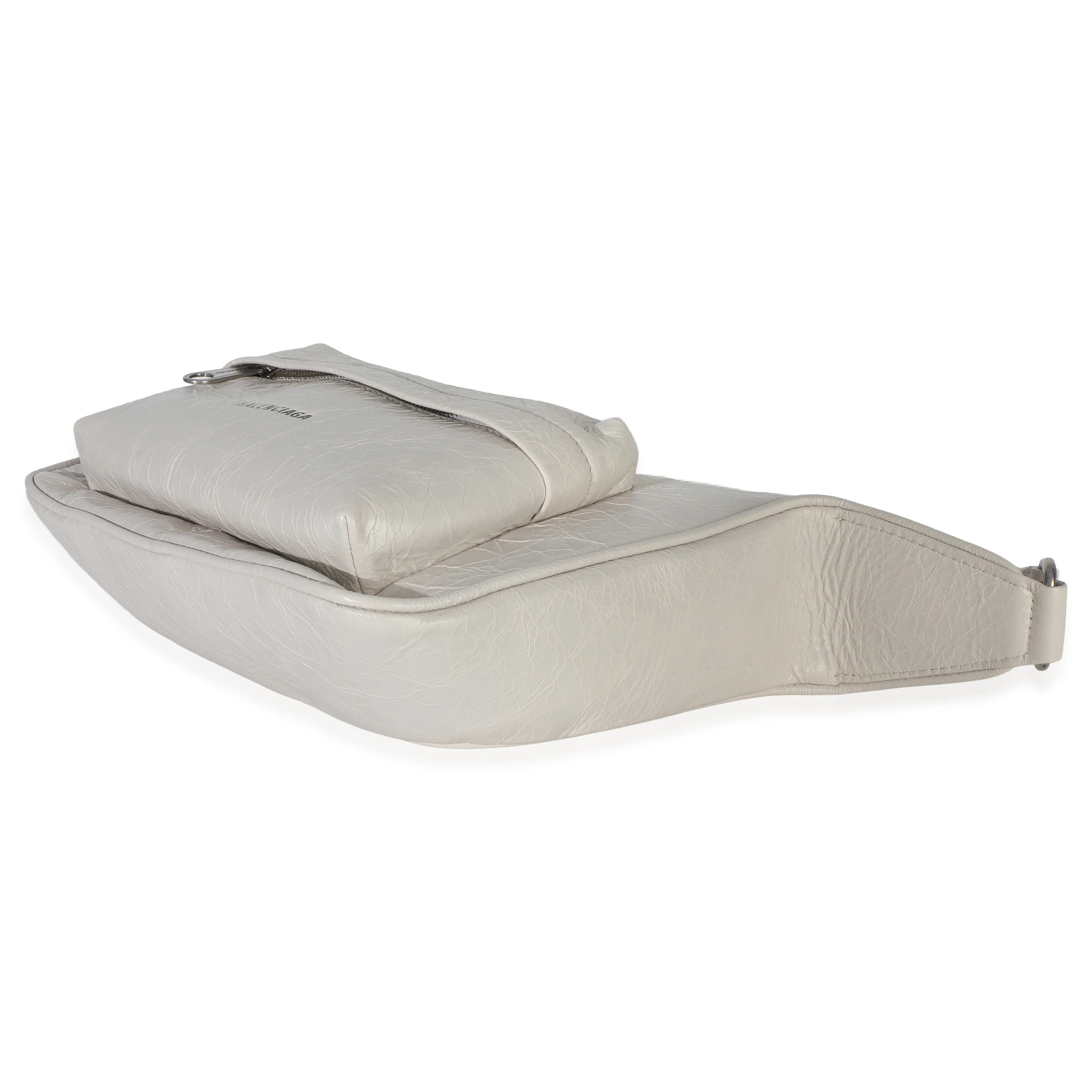 White Distressed Calfskin Medium Raver Shoulder Bag - Image 7