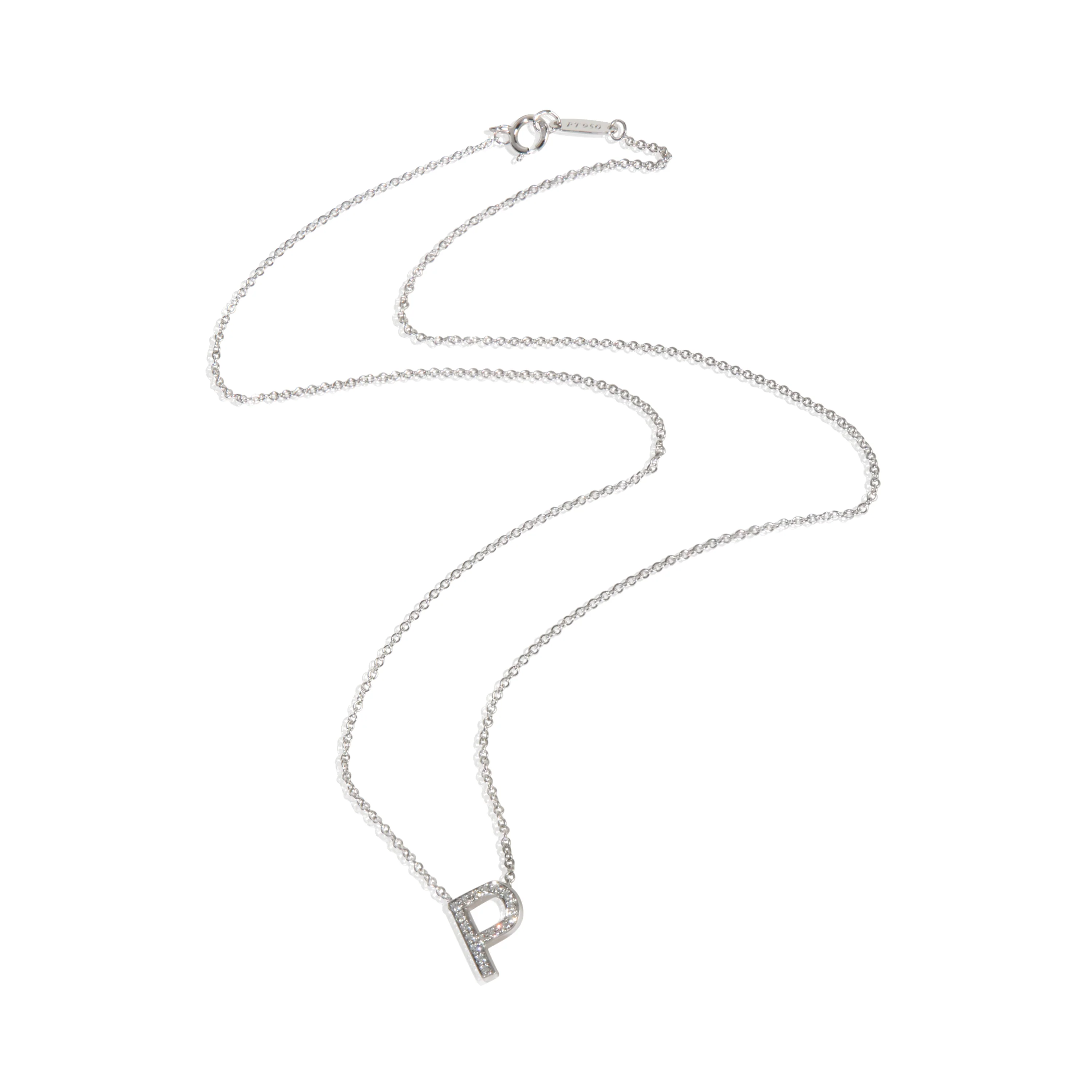 Sterling Silver Diamond Initial P Pendant - Image 3